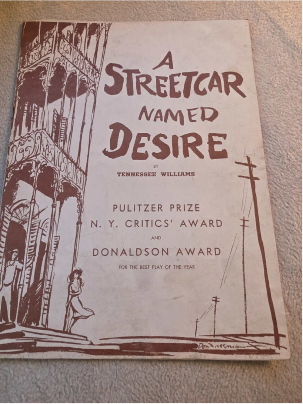 Vtg 1951 A Streetcar Named Desire Theater Program Phillip Kenneally Louise Platt